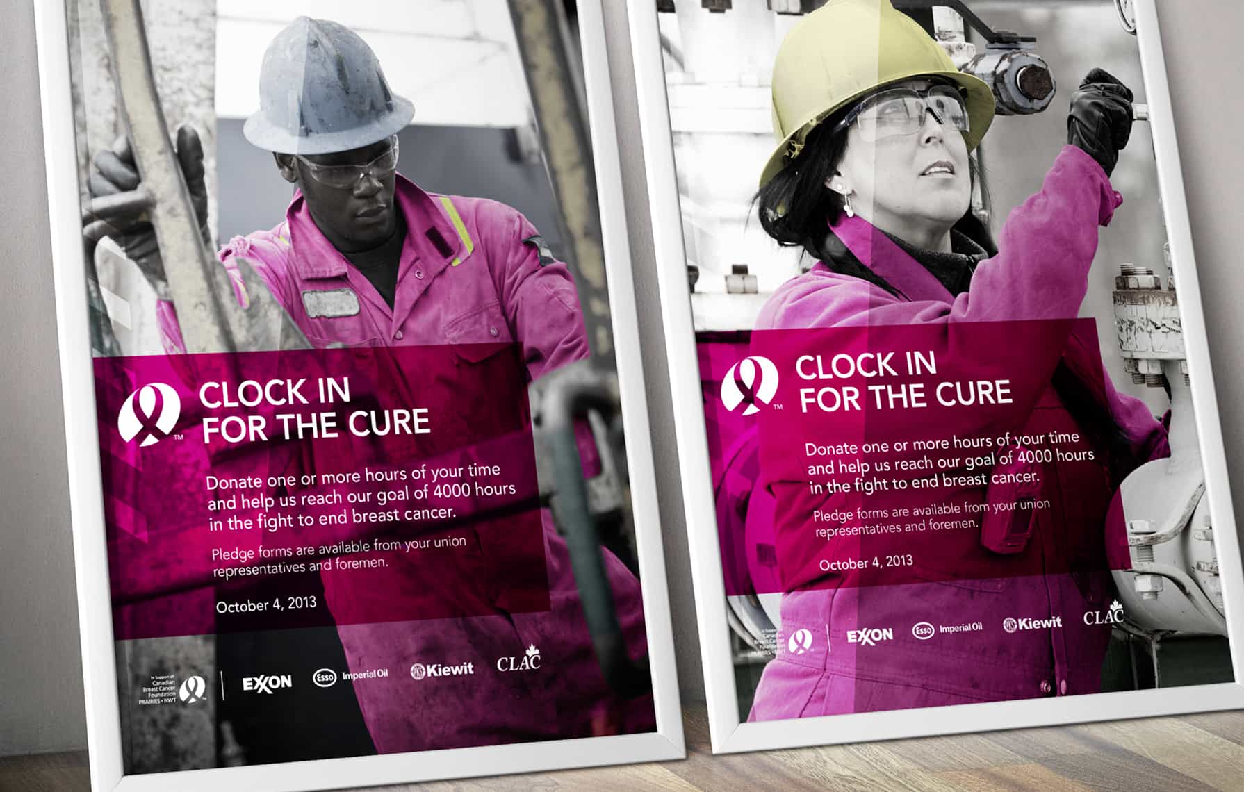 Clock in for the cure — pledge cards and posters