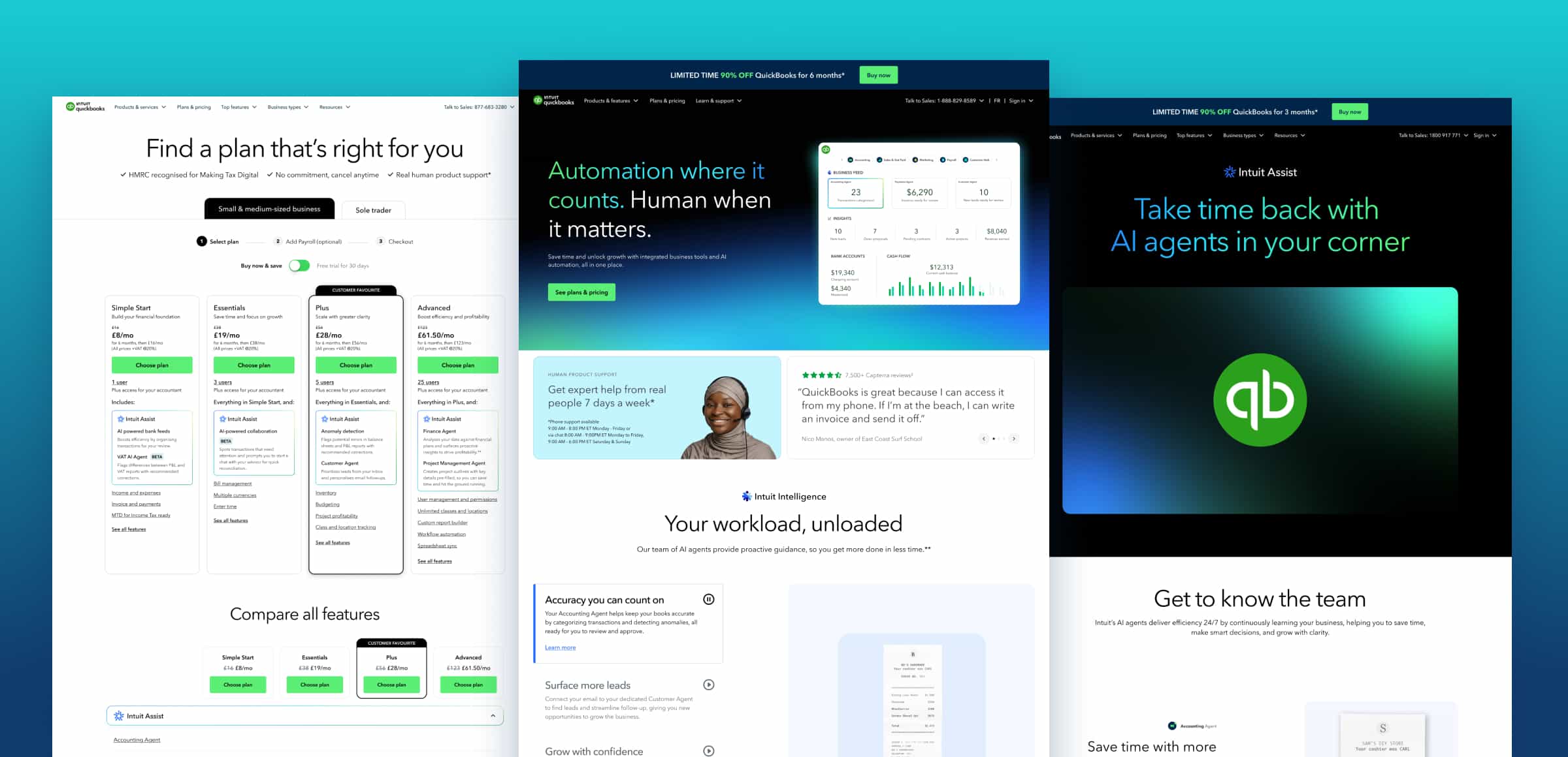 QuickBooks international launch — unified home page